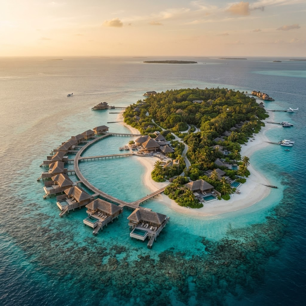 Luxury tropical island resort and property development